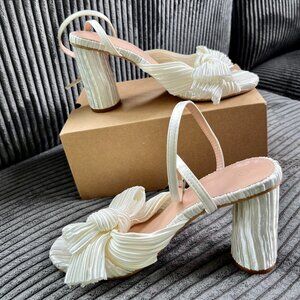 loef Rand LR lookalike Women's Bow Knot Heeled Sandals Heel Wedding Bridal shoe